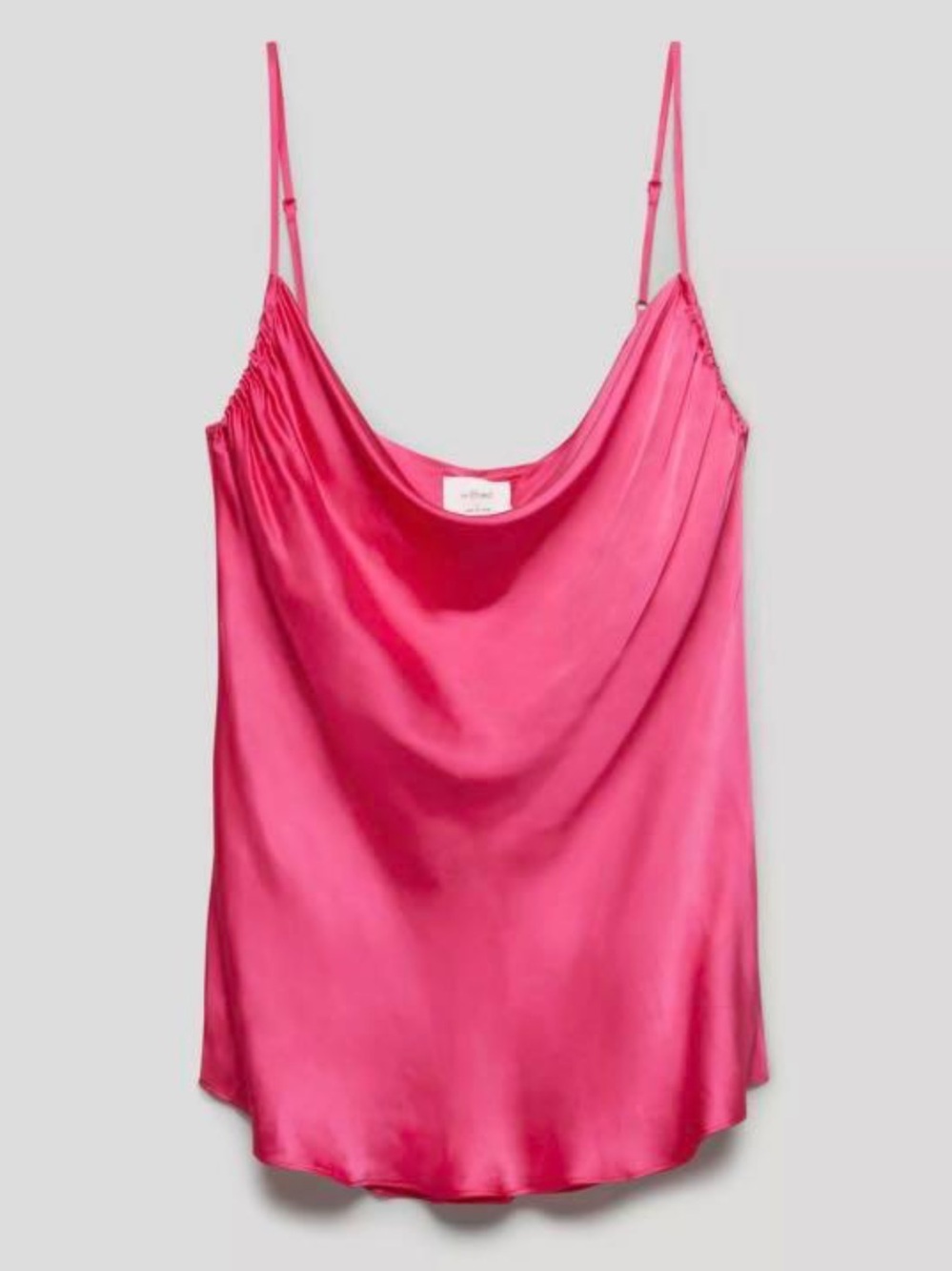 Aritzia Wilfred Allusion Satin Cowl Neck Camisole Electron Fuchsia Pink, size M